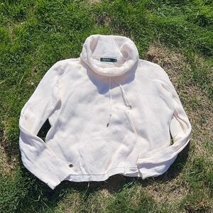 Ralph Lauren Cream Cowl Neck Sweater raw organic feel to the fabric great cnd